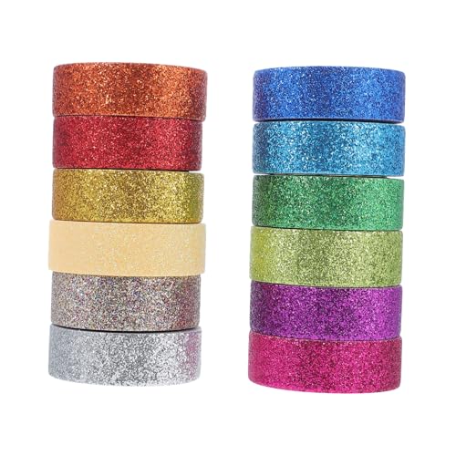 Homoyoyo 12 Rollen Teiliges Glitter Washi Tape Farbiges Dekoratives Klebeband aus Hochwertigem Papier Vielseitig für DIY Scrapbooking Tagebuch Geschenkverpackung und Partydekoration Homoyoyo 12 Rollen Teiliges Glitter Washi Tape Farbiges Dekoratives Klebeband aus Hochwertigem Papier Vielseitig für DIY Scrapbooking Tagebuch Geschenkverpackung und Partydekoration von Homoyoyo
