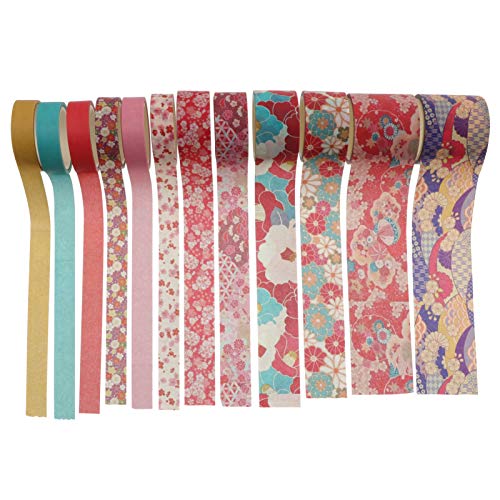 Homoyoyo 12 Rollen Washi Tape mit Blumenmuster DIY Scrapbook Aufkleber Vintage Klebeband für Notizbücher Geschenktüten und Bastelprojekte von Homoyoyo