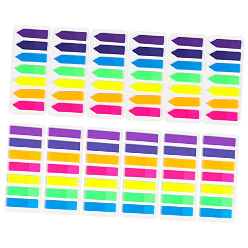 Homoyoyo 12 Sätze Farbige Haftstreifen Sticky Tabs für Buchseitenmarkierung Praktische Index Tabs für Schule Büro und Zuhause Wasserfest Beschreibbar Vielseitig Einsetzbar von Homoyoyo