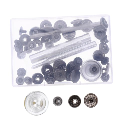 Homoyoyo 12 Sätze Metall Druckknopf Set für Kleidung Jeans Leder Kupfer Druckknöpfe mit Werkzeug und Aufbewahrungsbox für DIY Nähprojekte Schwarz von Homoyoyo