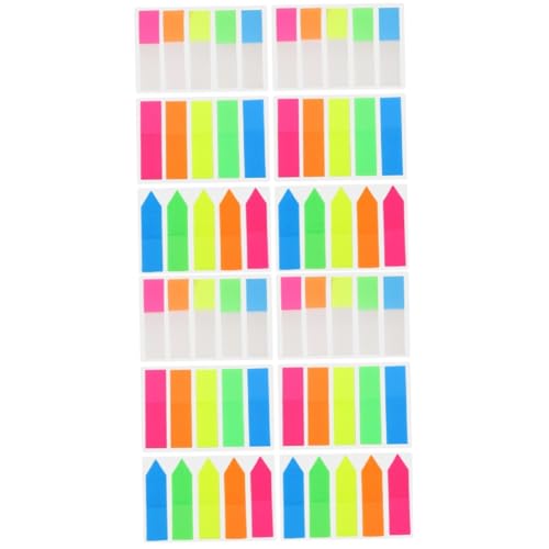Homoyoyo 12 Sets Klebrige Anmerkungsfarben Durchscheinende Selbstklebende Notizseitenmarkierungsstreifen Süße Schule Für Memo Transparente Pastellgelbe Retro Sticks Schreibwaren Sortiert von Homoyoyo