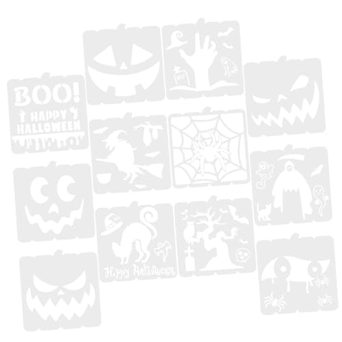Homoyoyo 12 Stck Teiliges Halloween Schablonen mit Kürbis Geist Hexe Motiven Wiederverwendbar Robust für DIY Basteln Holz Papier für Halloween und Thanksgiving Dekoration Homoyoyo 12 Stck Teiliges Halloween Schablonen mit Kürbis Geist Hexe Motiven Wiederverwendbar Robust für DIY Basteln Holz Papier für Halloween und Thanksgiving Dekoration von Homoyoyo