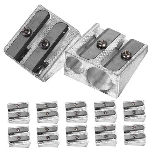Homoyoyo 12 Stück Aluminiumlegierung Bleistiftspitzer Wiederverwendbare Doppelloch Anspitzer für Schüler und Bürobedarf und Tragbar Homoyoyo 12 Stück Aluminiumlegierung Bleistiftspitzer Wiederverwendbare Doppelloch Anspitzer für Schüler und Bürobedarf und Tragbar von Homoyoyo