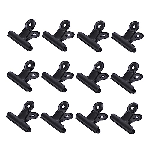 Homoyoyo 12 Stück Binder Clips aus Metall Schwarze Büroklammern für Bürobedarf Dokumentenorganisation und Schule Langlebig und Stabil von Homoyoyo