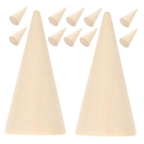 Homoyoyo 12 Stück Diy Holzkegel Ornament Unlackierte Holzcones für Kreative Projekte und Dekoration für Büro Wohnzimmer und Bastelarbeiten Durchmesser Höhe von Homoyoyo