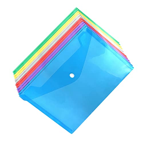 Homoyoyo 12 Stück Dokumententasche Bunte Wasserdichte Dokumentenmappe mit Druckknopf Transparente Aufbewahrungstaschen für Büro und Reise Multifunktionale Dokumenten Organizer für Wichtige von Homoyoyo