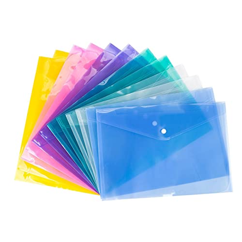 Homoyoyo 12 Stück Dokumententaschen Mit Druckknopf Dokumententasche Durchsichtiger Umschlag Aktenordner Dokumententasche Dokumentenhalter Dokumenten Organizer Dokumenten von Homoyoyo