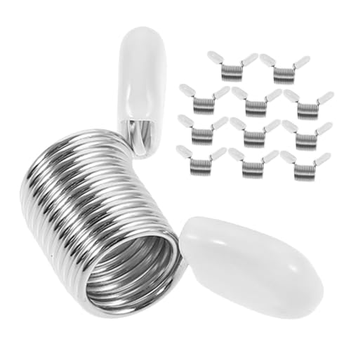 Homoyoyo 12 Stück Fadenklemmfederperle Armbänder Herstellung von Vorräten Armbandherstellung runden Zubehör armband machen schmuckherstellung Schmuckklammern Schmuckklemme Federstahl Weiß von Homoyoyo