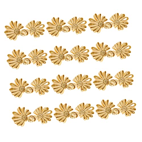 Homoyoyo 12 Stück Hanfu handgefertigte Schnalle Knöpfe für Kleidung Stoffknöpfe DIY CHEONGSAM Button Knopf für Hosen cheongsam Zierknöpfe chinesische kleidungsknöpfe Golden von Homoyoyo
