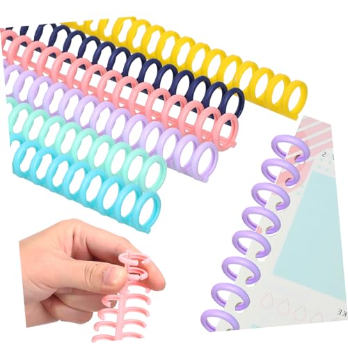 Homoyoyo 12 Stück Kunststoff-Bindering Binderückeneinlagen Ersatz Bücherringe Mechanismus Herstellung Binderückenkämme Ringordner für lose Blätter Loseblattring Bindemittel Zubehör Plastik von Homoyoyo