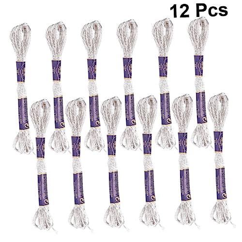 Homoyoyo 12 Stück Metallic Stickgarn Stränge Silber für DIY Handarbeiten und Nähprojekte Hochwertiges Handarbeitszubehör für Kreative Näharbeiten Homoyoyo 12 Stück Metallic Stickgarn Stränge Silber für DIY Handarbeiten und Nähprojekte Hochwertiges Handarbeitszubehör für Kreative Näharbeiten von Homoyoyo