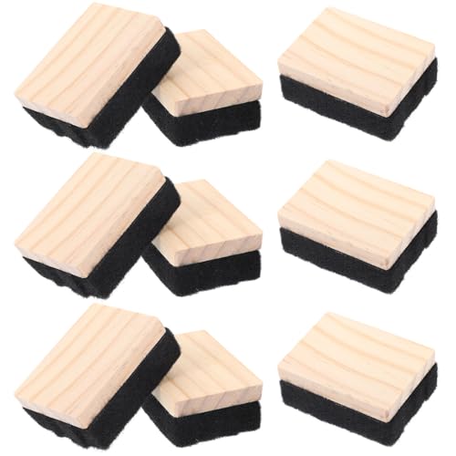 Homoyoyo 12 Stück Mini Tafelwischer Kleines, Trocken Abwischbares Whiteboard Whiteboard-radiergummis Für Das Klassenzimmer Trocken Abwischbarer Radiergummi Löschbar Wiederverwendbar Hölzern von Homoyoyo