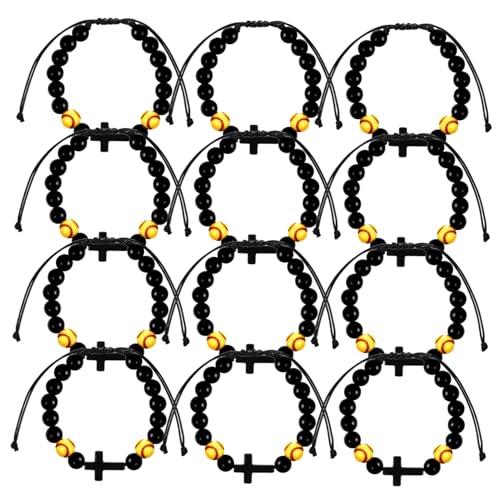 Homoyoyo 12 Stück Softball -armband Sportarmbänder Kette Gebraucht Perlenarmband Manschette Inspirierendes Kugelarmband Männer Schwarz Jungs Reiz Für Blau Black Acryl von Homoyoyo