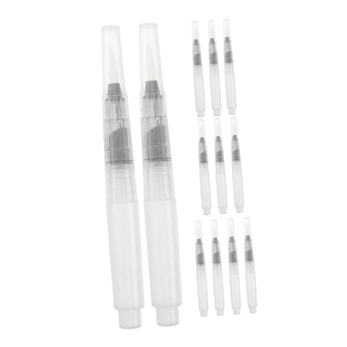 Homoyoyo 12 Stück Stift zur Wasserspeicherung aquarell wasserpinsel Winzige Detailpinsel Professionelle Aquarellpinsel tragbarer Pinsel nachfüllbarer aquarellpinsel Plastik Transparent von Homoyoyo