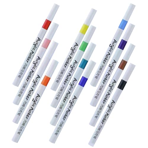 Homoyoyo 12 Stück Teiliges Acrylmarker Schnell Trocknende Farbintensive Wasserbasierte Paint Marker mit Ergonomischem Design Flexible Spitze für Felsmalerei DIY Zeichnungen und Vielseitige von Homoyoyo