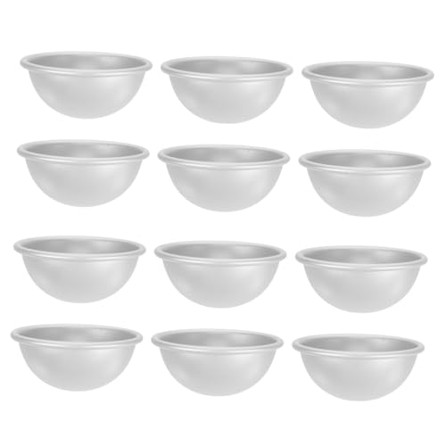 Homoyoyo 12 Stück Teiliges Aluminium Halbkreis Badekugel Formen DIY Badebomben Moulds für Zuhause Einfach zu Reinigen Kompakt und Leicht für Kreative Entspannung von Homoyoyo