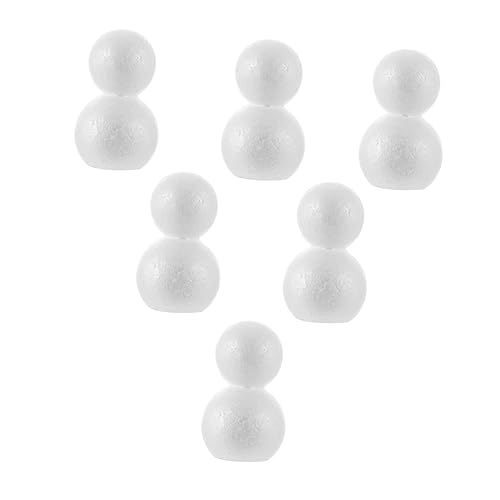 Homoyoyo 12 Stück Teiliges Diy Schneemann Bastelset Styroporkugeln für Weiße Bastelmaterialien zum Bemalen Bekleben und Dekorieren Weihnachtsbasteln für Mädchen und Jungen Kreative von Homoyoyo