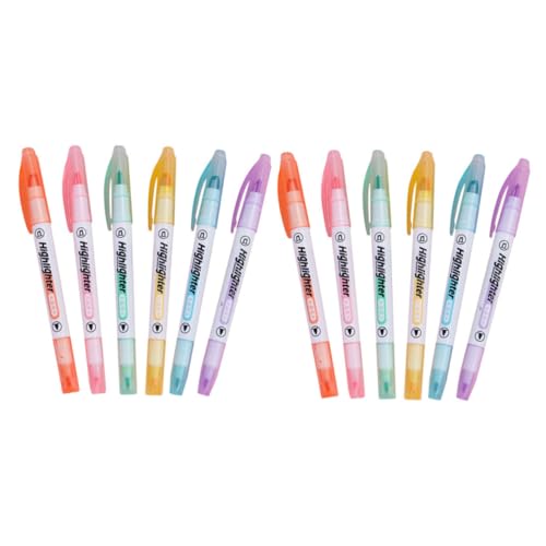 Homoyoyo 12 Stück Teiliges Dual Tip Textmarker mit Sichtfenster Schnelltrocknende Auslaufsichere Marker für Schule und Büro Leuchtende Farben und Tragbar Ästhetische Schreibwaren für Homoyoyo 12 Stück Teiliges Dual Tip Textmarker mit Sichtfenster Schnelltrocknende Auslaufsichere Marker für Schule und Büro Leuchtende Farben und Tragbar Ästhetische Schreibwaren für von Homoyoyo