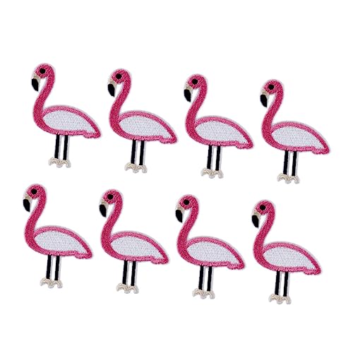 Homoyoyo 12 Stück Teiliges Flamingo Stickerei Patches zum Aufbügeln Selbstklebende Bestickte Applikationen für Jeans Jacken Taschen DIY Kleidung Dekoration Bunte Mode accessoires von Homoyoyo