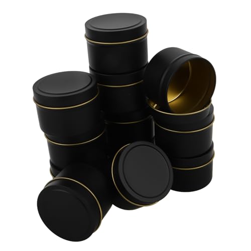 Homoyoyo 12 Stück Teiliges Matte Schwarze Metall kerzendosen mit Dicht Schließendem Deckel Langlebige Vintage Teelichtgläser für DIY Kerzenherstellung Aromatherapie und Aufbewahrung Homoyoyo 12 Stück Teiliges Matte Schwarze Metall kerzendosen mit Dicht Schließendem Deckel Langlebige Vintage Teelichtgläser für DIY Kerzenherstellung Aromatherapie und Aufbewahrung von Homoyoyo