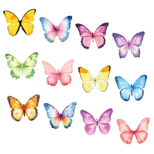Homoyoyo 12 Stück Teiliges Memo Pad Schmetterling Aquarell Haftnotizen Selbstklebend Starke Klebekraft Für Büro Schule Zuhause Notizblock Papeterie Zubehör von Homoyoyo