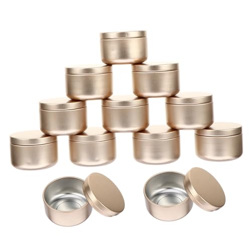 Homoyoyo 12 Stück Teiliges Metall Dosen Rund DIY Kerzenglas aus Aluminium Nahtlos Langlebig für Kerzenherstellung Aufbewahrung von Bastelbedarf Schmuck und Kosmetik Tragbar Wiederverwendbar von Homoyoyo