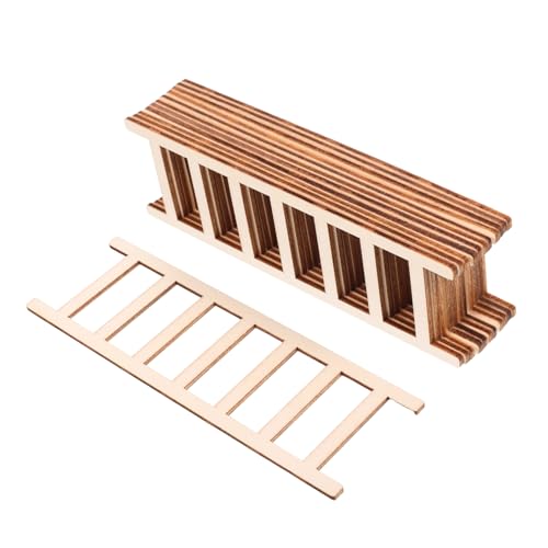 Homoyoyo 12 Stück Teiliges Miniatur Holzleiter aus Robustem Holz Vielseitig Einsetzbar als Puppenhaus Treppe Fairy Garden Zubehör und Dekorativer Displayständer für Innenräume von Homoyoyo