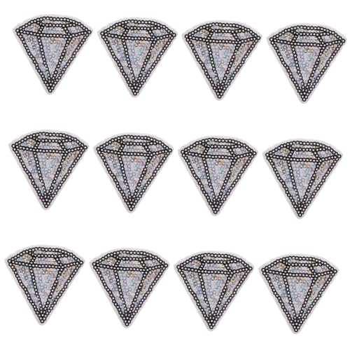 Homoyoyo 12 Stück Teiliges Pailletten Aufnäher mit Diamantmuster Selbstklebend Kreative DIY Stoffapplikationen zum Aufbügeln für Kleidung Taschen Schuhe und Kostüme Homoyoyo 12 Stück Teiliges Pailletten Aufnäher mit Diamantmuster Selbstklebend Kreative DIY Stoffapplikationen zum Aufbügeln für Kleidung Taschen Schuhe und Kostüme von Homoyoyo