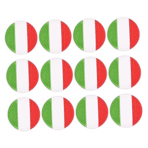 Homoyoyo 12 Stück Teiliges Runde Flaggen Stickerei Patches zum Aufnähen Bunte Stoffflicken für Kleidung Jeans Taschen Hüte Dekorative Reparatur und DIY Accessoires von Homoyoyo
