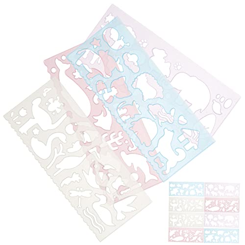 Homoyoyo 12 Stück Teiliges Schablonenset für Tier Malvorlagen und Zeichenschablonen Robustem für DIY Projekte Scrapbooking und Wanddekoration Wiederverwendbar und Leicht zu Reinigen von Homoyoyo