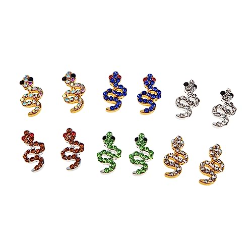 Homoyoyo 12 Stück Teiliges Schlangen Nail Art mit Funkelnden Strasssteinen Metallcharms für Maniküre Dekoration DIY Nagel Schmuck Zubehör für Stilvolle Nageldesigns von Homoyoyo