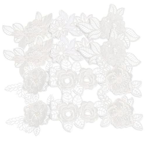 Homoyoyo 12 Stück Teiliges Spitzenblumen Applikationen zum Aufbügeln Langlebige DIY Kleidung Flicken für Jeans Kleider Vielseitige Reparatur und Dekoration von Homoyoyo