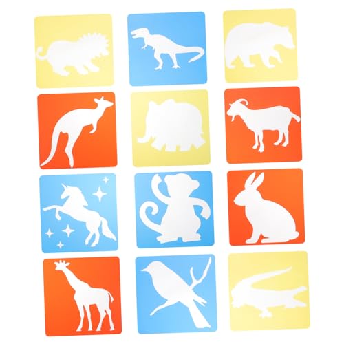 Homoyoyo 12 Stück Teiliges Tierische Zeichenschablonen aus Hochwertigem PP Wiederverwendbar Kindgerechte Malschablonen mit Niedlichem Hohlraummotiv Fördert Kreativität und Spielerisches von Homoyoyo