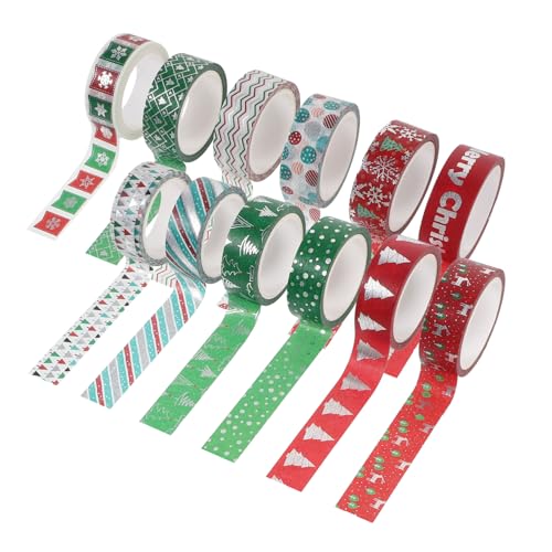Homoyoyo 12 Stück Teiliges Weihnachts Washi Tape Dekoratives Scrapbook Klebeband mit Goldfolie Vielseitig für DIY Basteln Geschenkverpackung Fensterdekoration und Festtagsgestaltung Homoyoyo 12 Stück Teiliges Weihnachts Washi Tape Dekoratives Scrapbook Klebeband mit Goldfolie Vielseitig für DIY Basteln Geschenkverpackung Fensterdekoration und Festtagsgestaltung von Homoyoyo