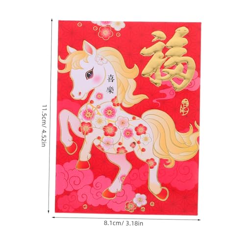 Homoyoyo 120 Stück Frühlingsfest Rote Umschläge Cartoon Pferd Chinesische Glücksgeldumschläge für Hochzeit Lunar Jahr Traditionelle Hong Bao für Festliche Geldgeschenke Homoyoyo 120 Stück Frühlingsfest Rote Umschläge Cartoon Pferd Chinesische Glücksgeldumschläge für Hochzeit Lunar Jahr Traditionelle Hong Bao für Festliche Geldgeschenke von Homoyoyo