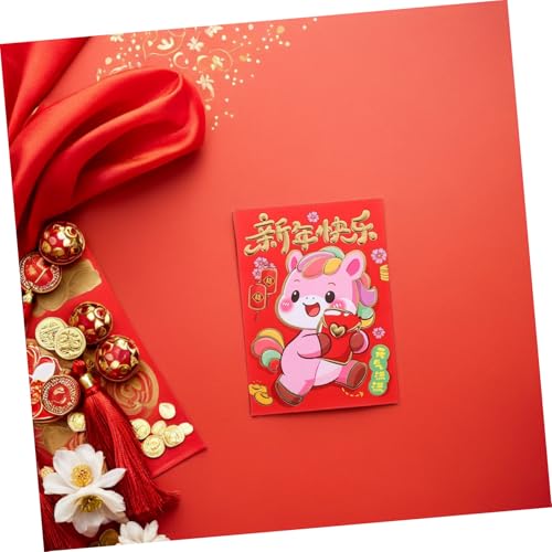 Homoyoyo 120 Stück Karton Chinesische Zodiac Geldumschläge Rote Umschläge Jahr Des Pferdes Frühlingsfest Cartoon Pferd Glücksgeldtaschen für Hochzeit Geburtstag Party von Homoyoyo