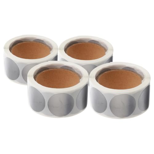 Homoyoyo 1200 Stück Kratzen Sie selbst klebendes Papier runde bedruckbare Etiketten Kreis Punktaufkleber Abstimmungsaufkleber Abnehmbare Aufkleber selbstklebendes Papier Silber von Homoyoyo