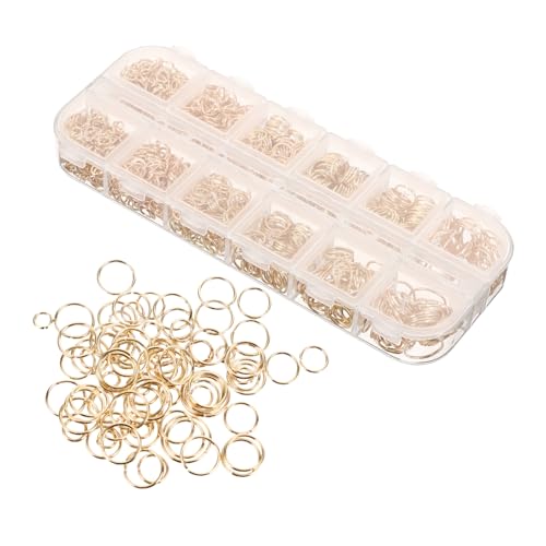 Homoyoyo 1200 Stück Spaltring Schlüssel Sprungringe Biegeringe Für Schmuck Steckverbinder Halskette Reparatur Biegering Schmuckset Verbindungsringe Für Armbänder Eisen Golden von Homoyoyo