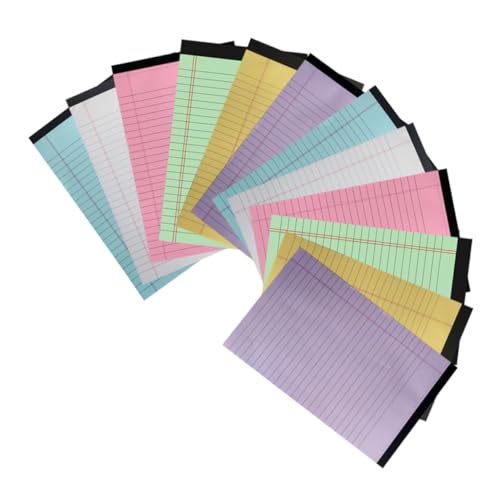 Homoyoyo 12Er-Pack Farbige Notizblöcke Liniert Mikroperforierte Schreibblätter für Büro und Studium Kleines Notizbuch Kreatives Skizzieren und Notizen Praktische Anwendung von Homoyoyo