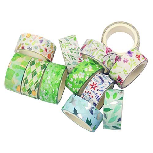 Homoyoyo 12Rollen Frisches Blumenmuster Washi Tape Dekorative Klebebänder für DIY Scrapbooking Journaling und Geschenkverpackung Handkonto Sticker mit Verschiedenen Designs von Homoyoyo