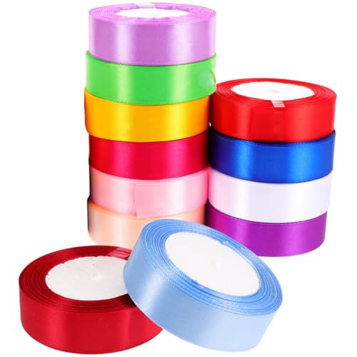 Homoyoyo 12Rollen Geschenkverpackungsbänder Bunten Farben Dekorative Wickelbänder Für Hochzeiten Weihnachten Und Festliche Anlässe Breit Gemischte Farben Homoyoyo 12Rollen Geschenkverpackungsbänder Bunten Farben Dekorative Wickelbänder Für Hochzeiten Weihnachten Und Festliche Anlässe Breit Gemischte Farben von Homoyoyo