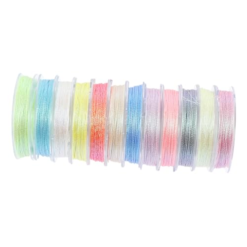 Homoyoyo 12Rollen Leuchtendes Nähgarn Stickgarn für Dekorationen Leuchtende Farben für DIY Projekte und Näharbeiten von Homoyoyo