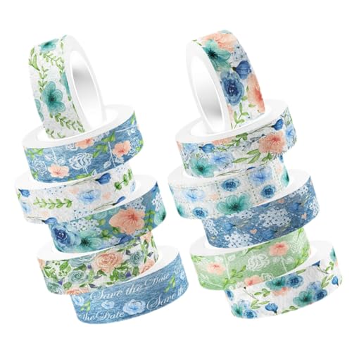 Homoyoyo 12Rollen Washi Tape Dekoratives Klebeband für DIY Scrapbooking Wasserfarbe für Kalender Fotorahmen und Kreative Bastelprojekte von Homoyoyo