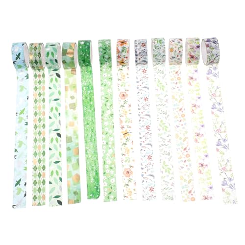 Homoyoyo 12Rollen Washi Tape mit Blumenmuster DIY Bänder für Scrapbooking Journaling und Handwerk Hochwertiges Leichtes und Wiederverwendbares Klebeband für Projekte von Homoyoyo