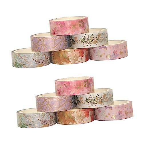 Homoyoyo 12Stücke Dekorative Washi Tape im Japanischen Stil Lange Klebebänder für DIY Scrapbooking Geschenkverpackung und Projekte Gemischte Farben von Homoyoyo