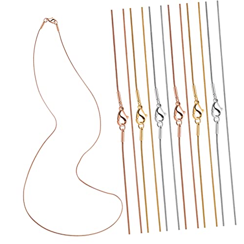 Homoyoyo 12Stücke Halskettenketten Schlangenketten für Schmuckherstellung Glänzend Langlebig und Roségold für DIY Projekte von Homoyoyo