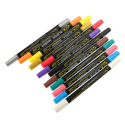 Homoyoyo 12Stücke Teiliges Markierstifte für DIY Kunstwerke Dual Head Marker für Wasserfeste Zeichnungen und Ergonomisches Design und Lebendige von Homoyoyo