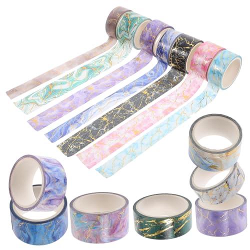Homoyoyo 14 Rollen Marmorband Pastellband Lieferungen dekorativ farbig Streifen Basteln Journaling-Washi-Tape Zeitschriftenaufkleber Klebeband für Planer Washi-Tape-Journaling Flüsterpapier von Homoyoyo