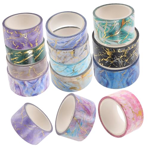 Homoyoyo 14 Rollen Teiliges Washi Tape Marmor Muster Dekoratives Scrapbooking Klebeband für DIY Geschenkverpackung und Bastelprojekte Handreißbar Rückstandslos Entfernbar Vielseitig von Homoyoyo