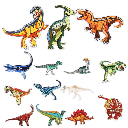Homoyoyo 14 Stück Teiliges Dinosaurier Bügelflicken Bunte Cartoon Tier Stickapplikationen DIY Kleidung Patches zum Aufbügeln und Aufnähen für Jeans Taschen Rucksäcke und Textilien Homoyoyo 14 Stück Teiliges Dinosaurier Bügelflicken Bunte Cartoon Tier Stickapplikationen DIY Kleidung Patches zum Aufbügeln und Aufnähen für Jeans Taschen Rucksäcke und Textilien von Homoyoyo